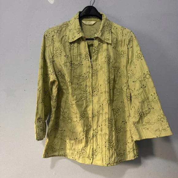 Tradition Country collection light green ladies zip up shirt with embroidery - Picture 1 of 5